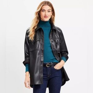 Loft Faux Leather Shirt Jacket